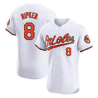 Kooe B.Orioles #8 Cal Ripken Player White Limited Elite Home Game Stitched Jerseys