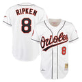Kooe B.Orioles #8 Cal Ripken Player White Mitchell & Ness Home Game Stitched Jerseys