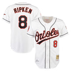 Kooe B.Orioles #8 Cal Ripken Player White Mitchell & Ness Home Game Stitched Jerseys