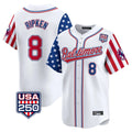 Kooe B.Orioles #8 Cal Ripken Player White USA 250 Independence Day Vapor Premier Limited Home Game Stitched Jerseys