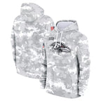Kooe B.Ravens Player Military Hoodie Arctic Camo Salute To Service Stitched Jerseys