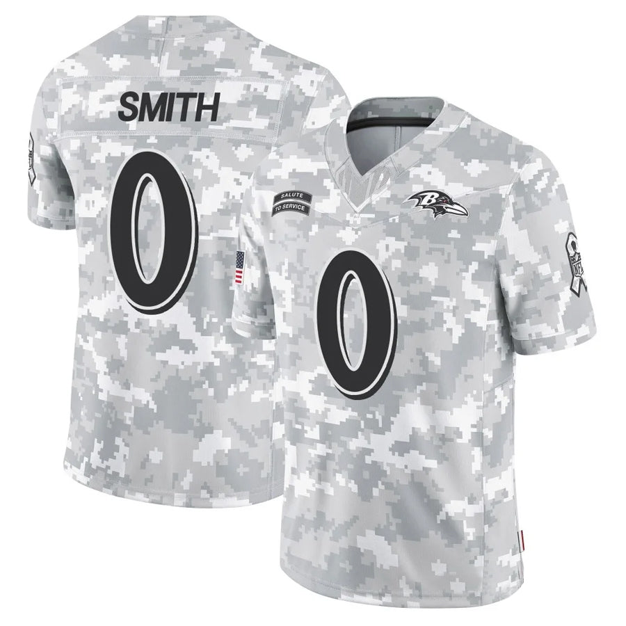 Kooe B.Ravens #0 Roquan Smith Player Arctic Camo Salute to Service Limited Stitched Jerseys