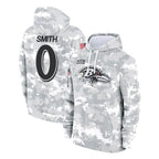 Kooe B.Ravens #0 Roquan Smith Player Arctic Camo Salute to Service Pullover Hoodie Stitched Jerseys