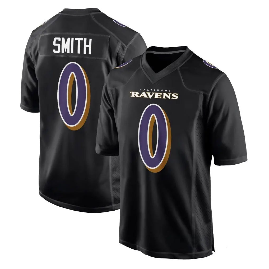 Kooe B.Ravens #0 Roquan Smith Player Black Carbon Fashion Home Game Stitched Jerseys