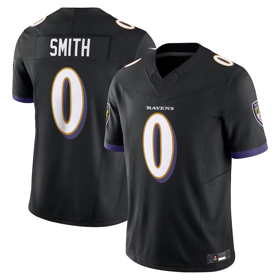 Kooe B.Ravens #0 Roquan Smith Player Black Vapor F.U.S.E. Limited Stitched Jerseys