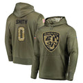 Kooe B.Ravens #0 Roquan Smith Player Olive Salute to Service Pullover Hoodie Stitched Jerseys