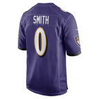 Kooe B.Ravens #0 Roquan Smith Player Purple Alternate Home Game Stitched Jerseys