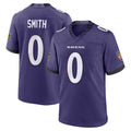 Kooe B.Ravens #0 Roquan Smith Player Purple Home Game Stitched Jerseys