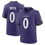 Kooe B.Ravens #0 Roquan Smith Player Purple Home Game Stitched Jerseys