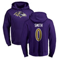 Kooe B.Ravens #0 Roquan Smith Player Purple Salute to Service Pullover Hoodie Stitched Jerseys