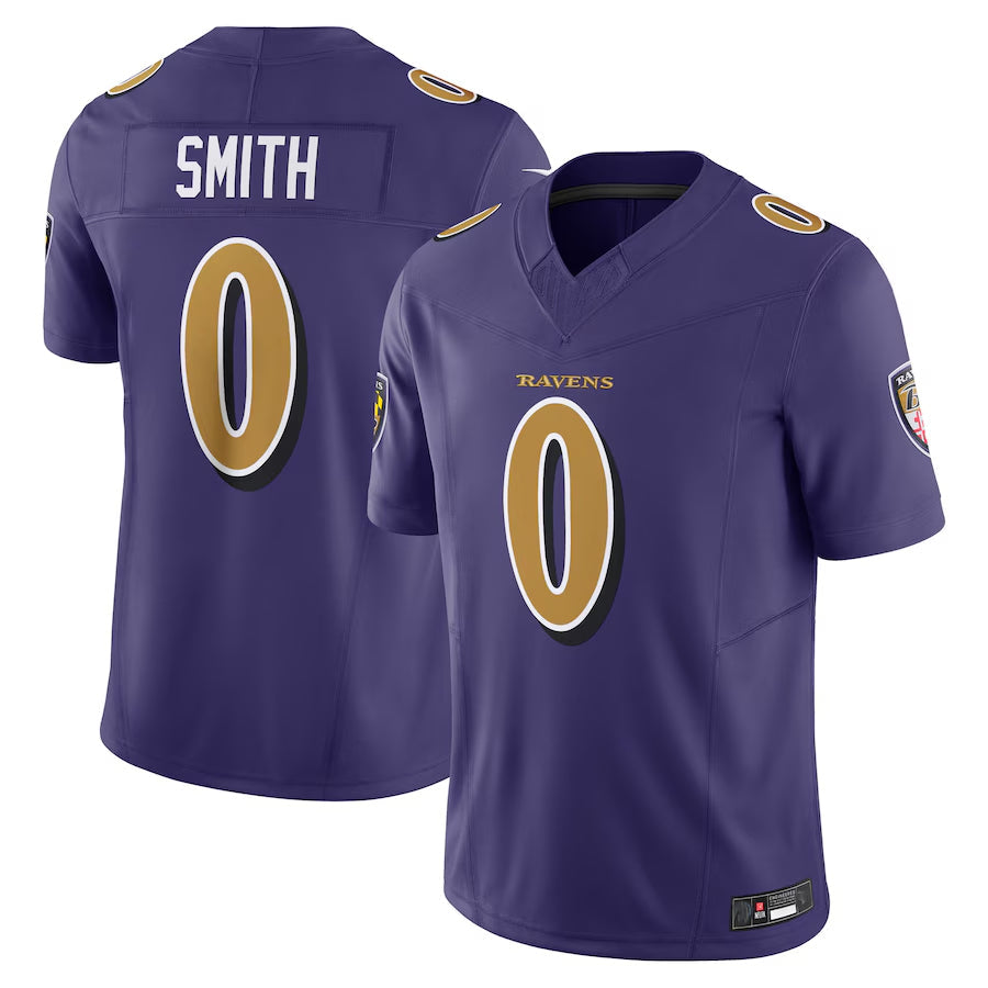 Kooe B.Ravens #0 Roquan Smith Player Purple Vapor F.U.S.E. Limited Stitched Jerseys