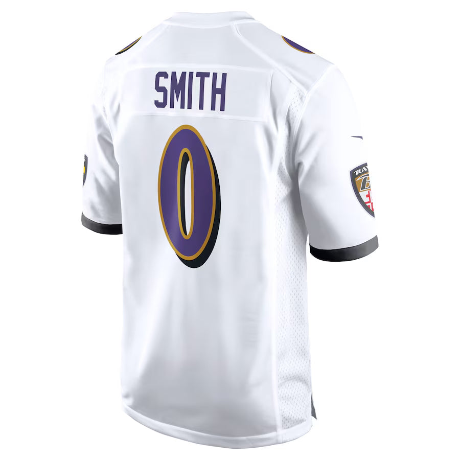 Kooe B.Ravens #0 Roquan Smith Player White Alternate Home Game Stitched Jerseys