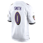 Kooe B.Ravens #0 Roquan Smith Player White Alternate Home Game Stitched Jerseys
