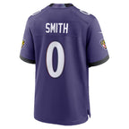 Kooe B.Ravens #0 Roquan Smith Purple Team Game Stitched Jerseys