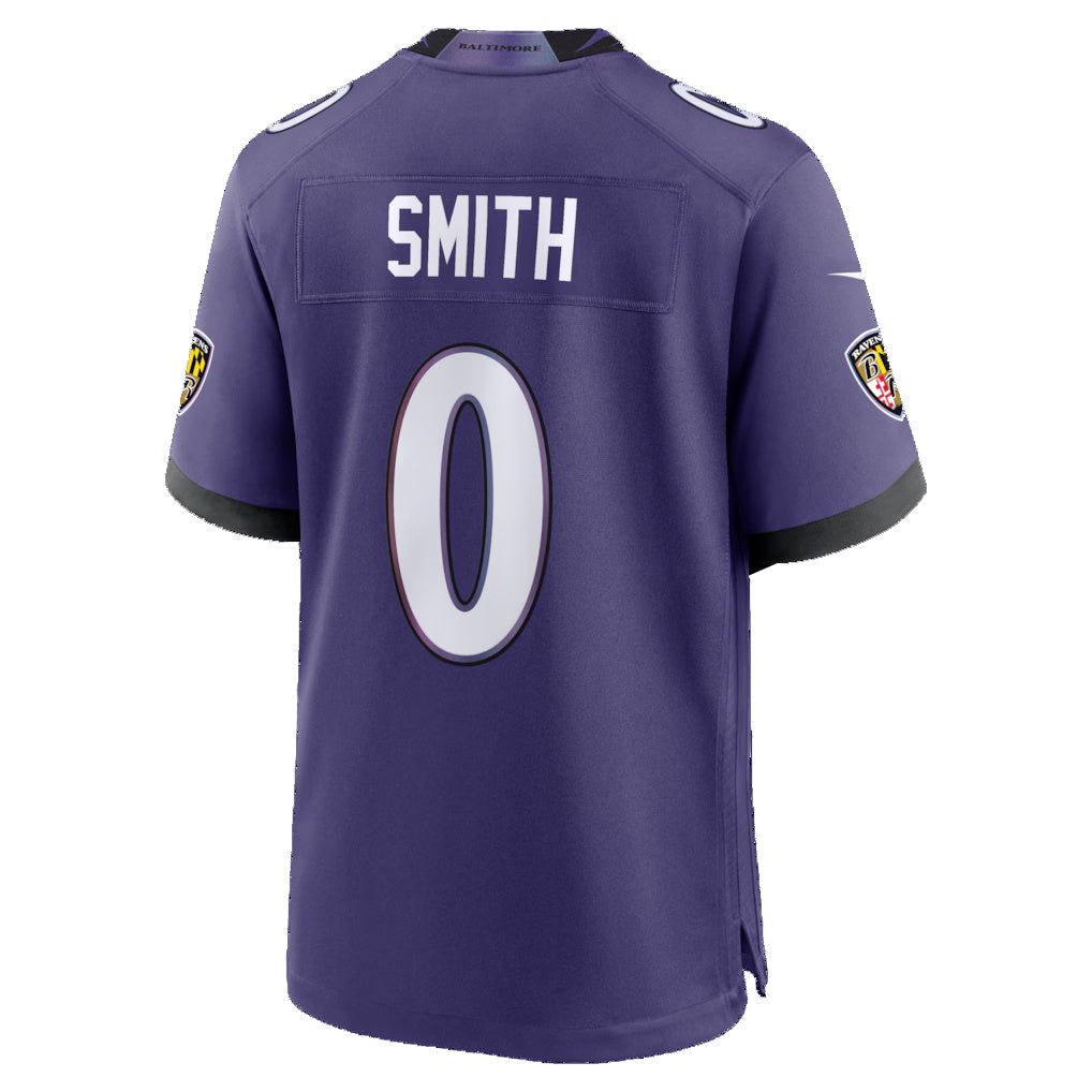 Kooe B.Ravens #0 Roquan Smith Purple Team Game Stitched Jerseys
