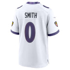 Kooe B.Ravens #0 Roquan Smith White Game Stitched Jerseys