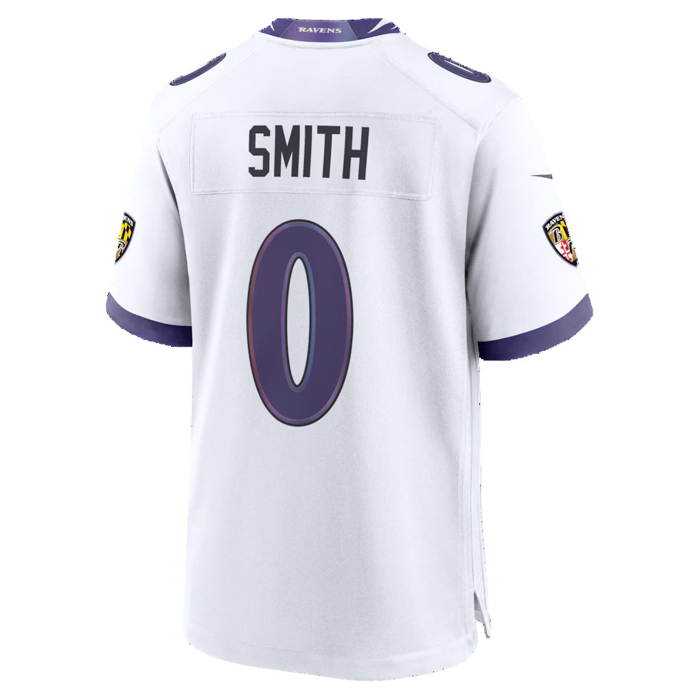 Kooe B.Ravens #0 Roquan Smith White Game Stitched Jerseys