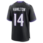 Kooe B.Ravens #14 Kyle Hamilton Black Alternate Game Stitched Jerseys