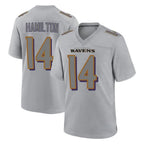Kooe B.Ravens #14 Kyle Hamilton Player Gray Replica Limited Stitched Jerseys