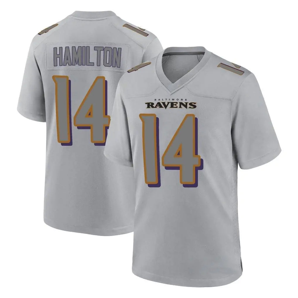 Kooe B.Ravens #14 Kyle Hamilton Player Gray Replica Limited Stitched Jerseys