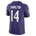 Kooe B.Ravens #14 Kyle Hamilton Player Purple Limited Elite Home Game Stitched Jerseys
