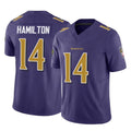 Kooe B.Ravens #14 Kyle Hamilton Player Purple Vapor F.U.S.E. Limited Home Game Stitched Jerseys