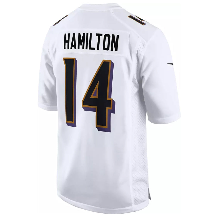 Kooe B.Ravens #14 Kyle Hamilton Player White Fashion Home Game Stitched Jerseys