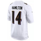 Kooe B.Ravens #14 Kyle Hamilton Player White Fashion Home Game Stitched Jerseys