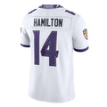 Kooe B.Ravens #14 Kyle Hamilton Player White Limited Elite Home Game Stitched Jerseys