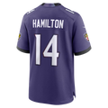 Kooe B.Ravens #14 Kyle Hamilton Purple Team Game Stitched Jerseys