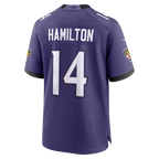 Kooe B.Ravens #14 Kyle Hamilton Purple Team Game Stitched Jerseys