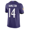 Kooe B.Ravens #14 Kyle Hamilton Purple Team Vapor F.U.S.E. Stitched Limited Jerseys