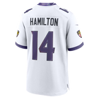 Kooe B.Ravens #14 Ravens Kyle Hamilton White Game Stitched Jerseys