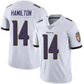 Kooe B.Ravens #14 Kyle Hamilton Player White Vapor F.U.S.E. Limited Stitched Jerseys