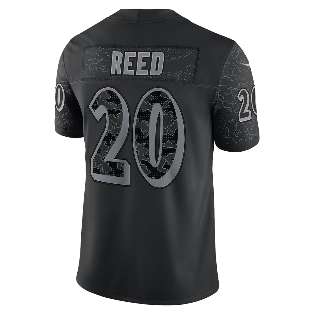 Kooe B.Ravens #20 Ed Reed Player Black RFLCTV Limited Stitched Jerseys