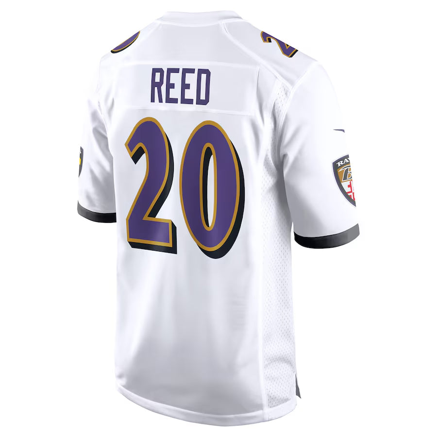 Kooe B.Ravens #20 Ed Reed Player White Alternate Game Home Stitched Jerseys