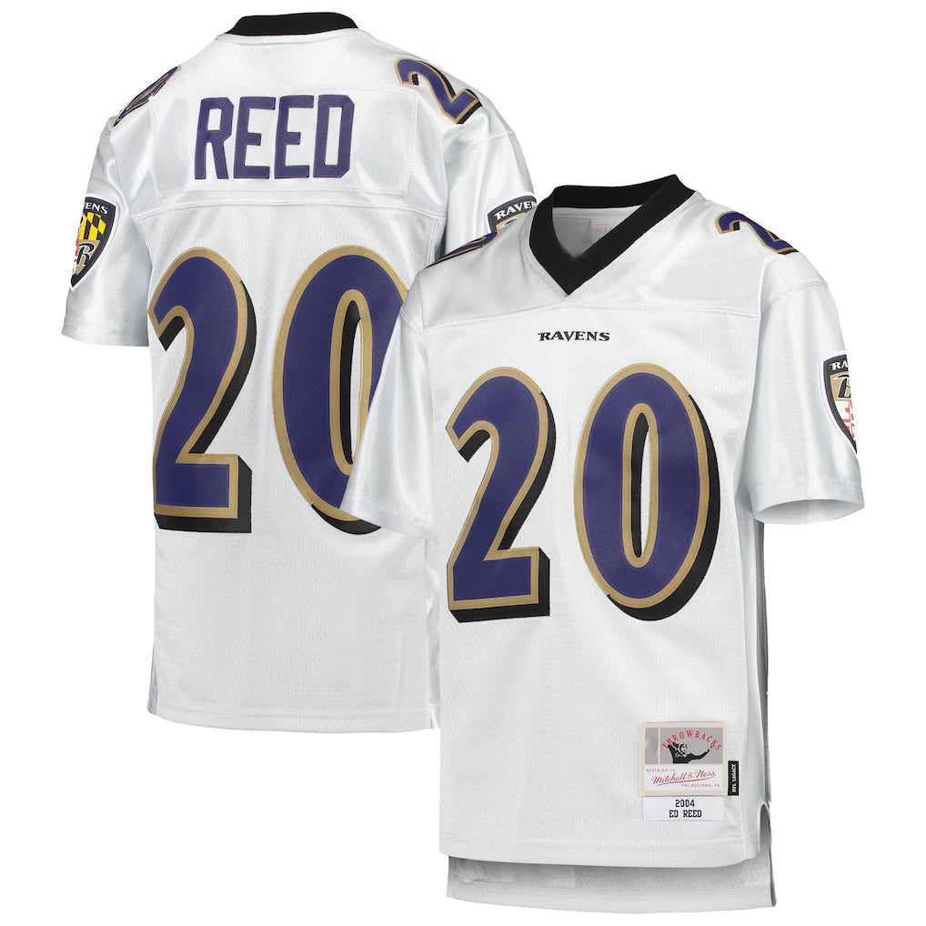 Kooe B.Ravens #20 Ed Reed Player White Mitchell & Ness Platinum Legacy Limtied Football Jerseys