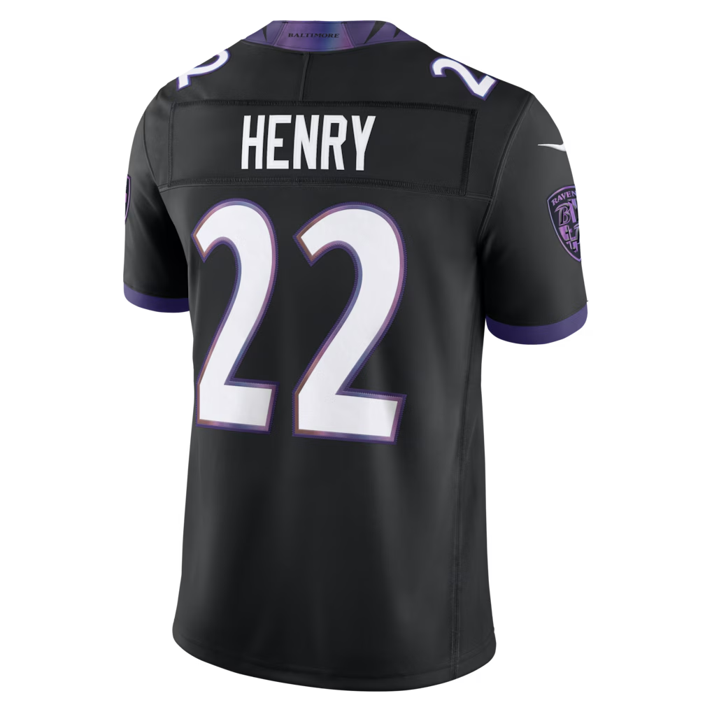 Kooe B.Ravens #22 Derrick Henry Black Alternate Alternate Vapor F.U.S.E. Stitched Limited Jerseys