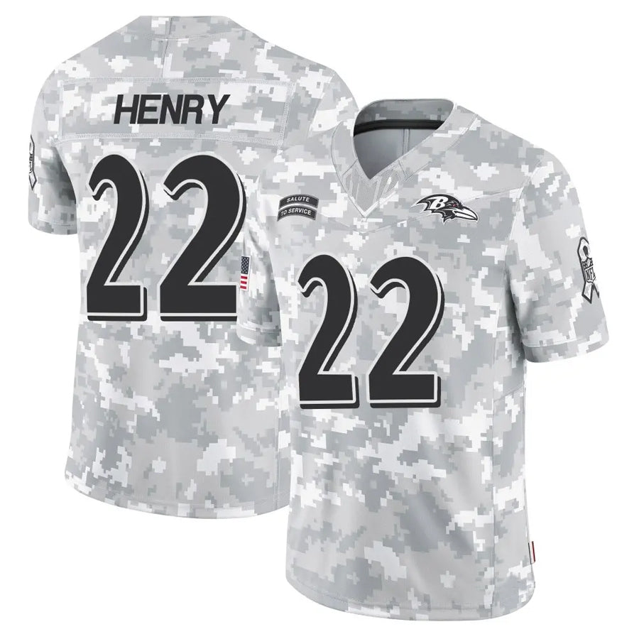 Kooe B.Ravens #22 Derrick Henry Player Arctic Camo Salute to Service Limited Stitched Jerseys