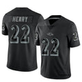 Kooe B.Ravens #22 Derrick Henry Player Black REFLECTIVE Limited Stitched Jerseys
