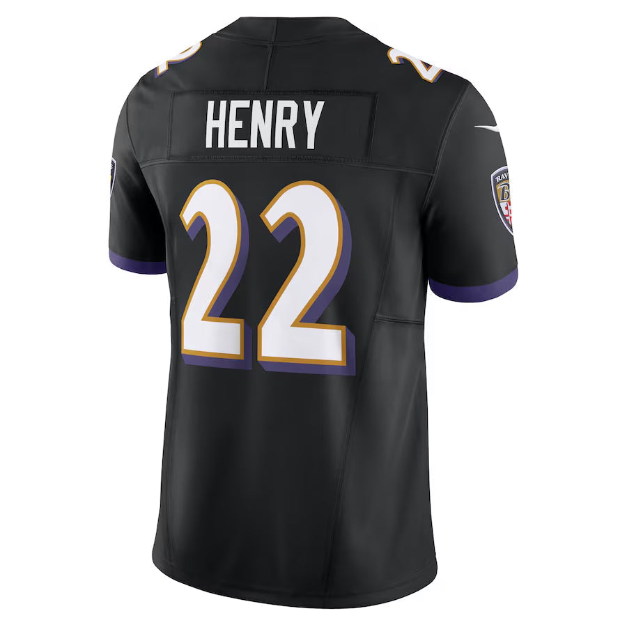 Kooe B.Ravens #22 Derrick Henry Player Black Vapor F.U.S.E. Limited Home Game Stitched Jerseys