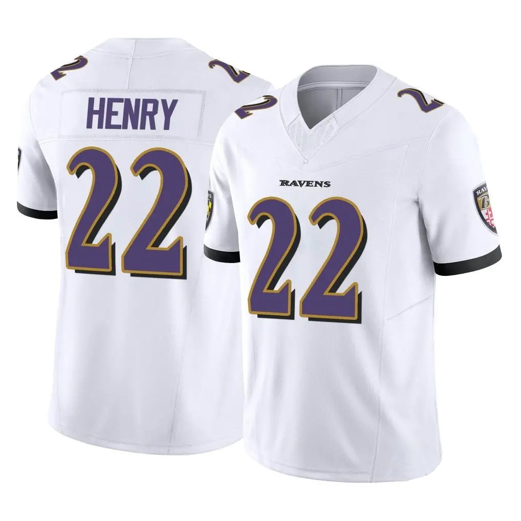 Kooe B.Ravens #22 Derrick Henry Player White Limited Home Game Stitched Jerseys