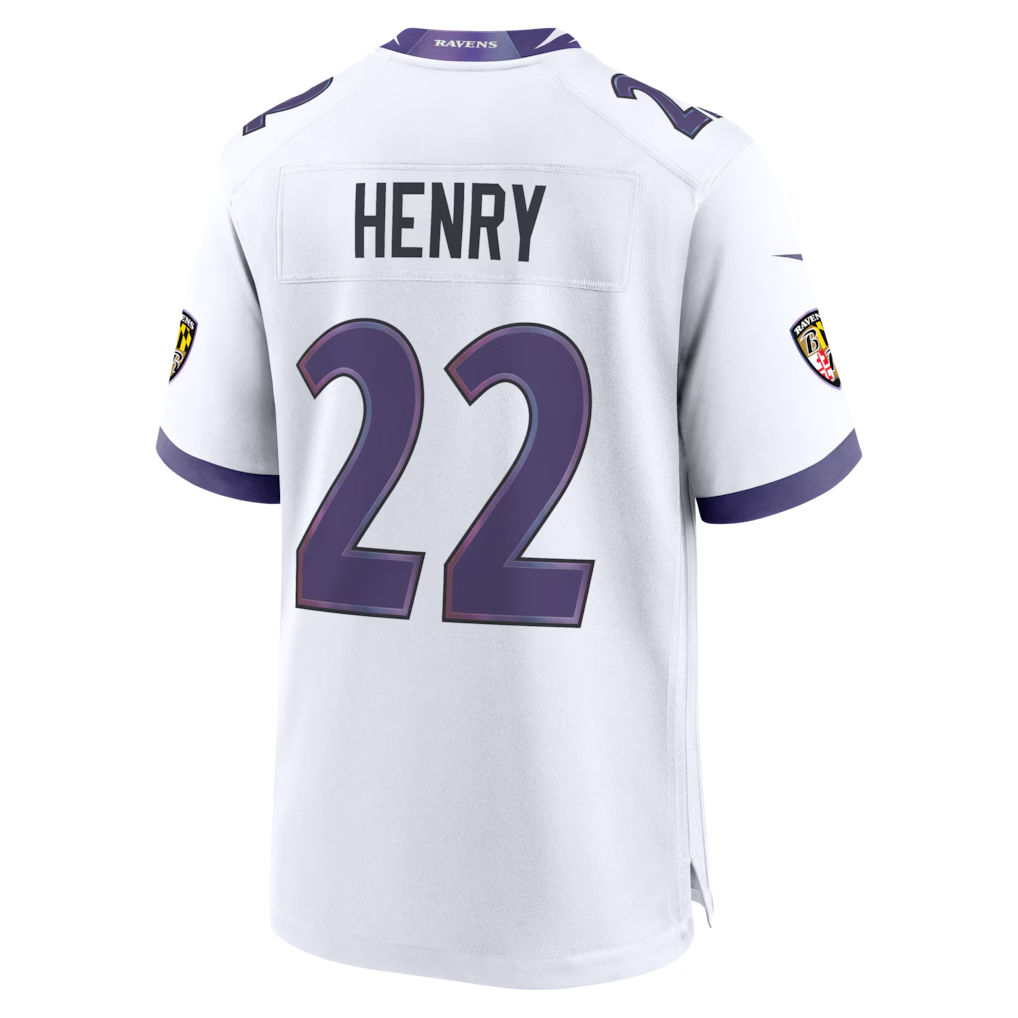 Kooe B.Ravens #22 Derrick Henry White Game Stitched Jerseys