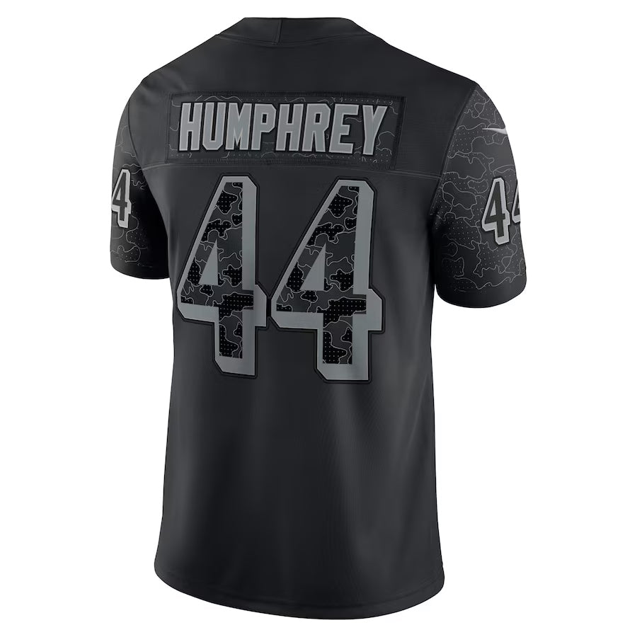 Kooe B.Ravens #44 Marlon Humphrey Player Black RFLCTV Limited Stitched Jerseys