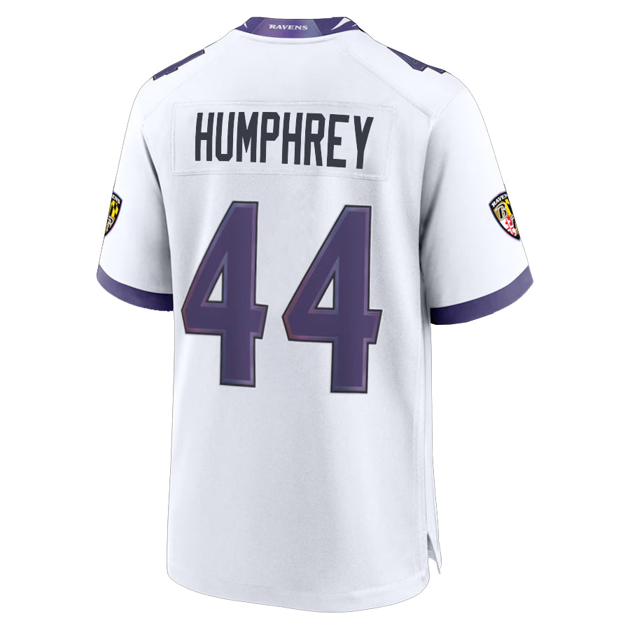 Kooe B.Ravens #44 Marlon Humphrey Player White Home Game Stitched Jerseys