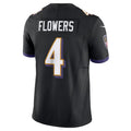 Kooe B.Ravens #4 Zay Flowers Player Black Vapor F.U.S.E. Limited Home Game Stitched Jerseys