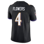 Kooe B.Ravens #4 Zay Flowers Player Black Vapor F.U.S.E. Limited Home Game Stitched Jerseys