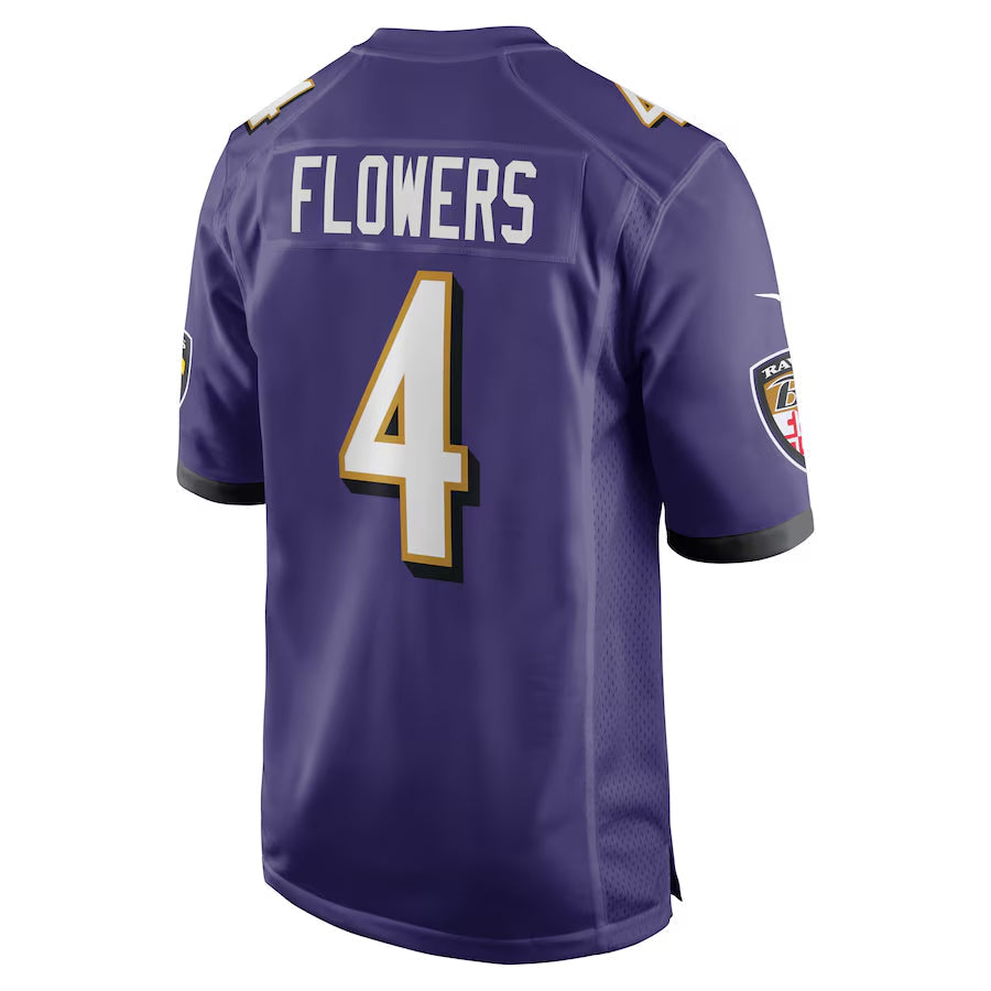 Kooe B.Ravens #4 Zay Flowers Player Purple Alternate Home Game Stitched Jerseys