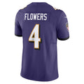 Kooe B.Ravens #4 Zay Flowers Player Purple Vapor F.U.S.E. Limited Home Game Stitched Jerseys
