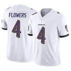 Kooe B.Ravens #4 Zay Flowers Player White Vapor F.U.S.E. Limited Home Game Stitched Jerseys